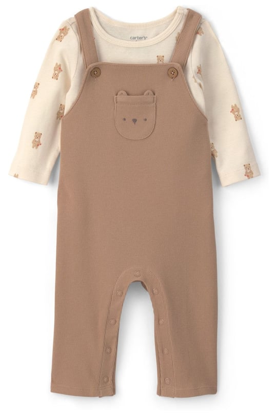 Carter's Erkek Bebek Layette Uzun Kollu Tişört Salopet Takım Kahverengi 1V416410
