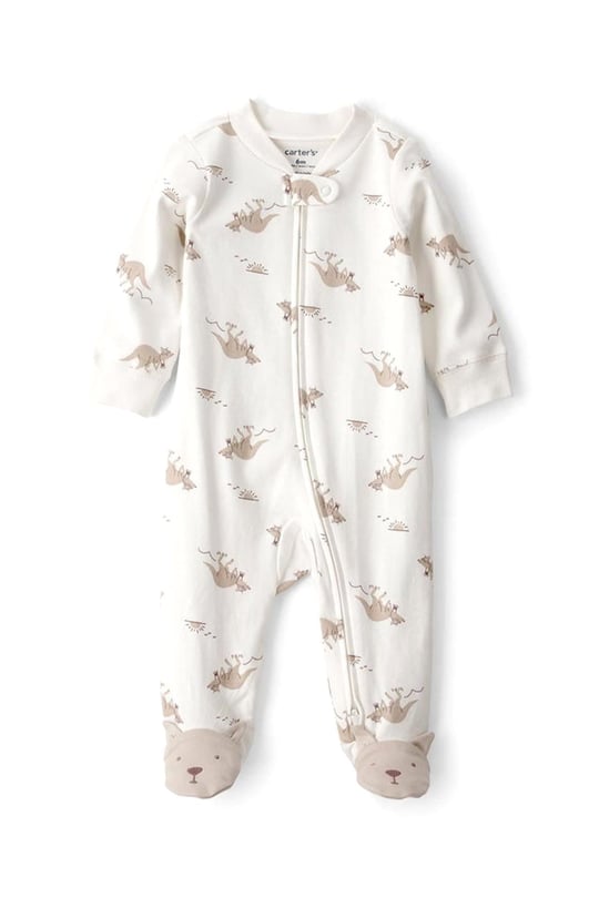 Carter's Erkek Bebek Patikli Uyku Tulumu Krem 1U662010