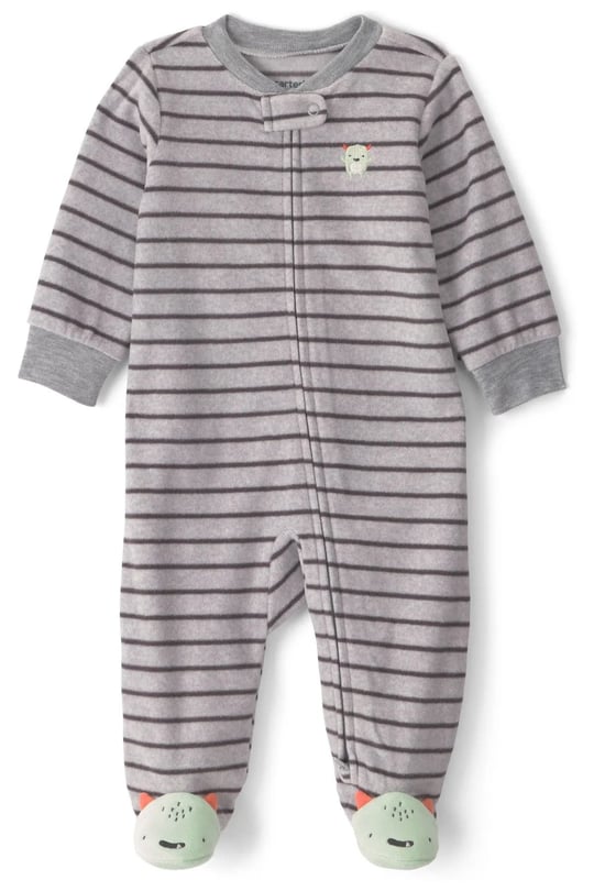 Carter's Erkek Bebek Polar Fermuarlı Patikli Tulum Gri 1W112310