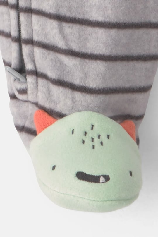 Carter's Erkek Bebek Polar Fermuarlı Patikli Tulum Gri 1W112310