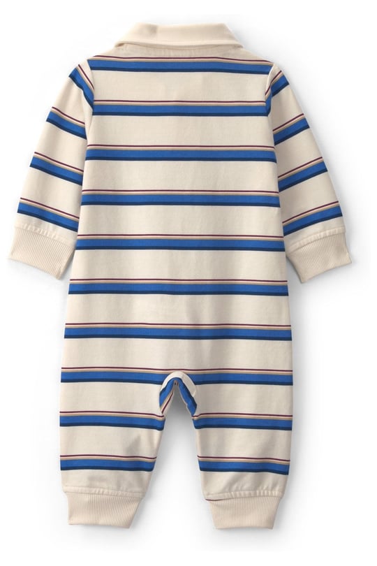 Carter's Erkek Bebek Polo Yaka Çizgili Tulum Krem 1W090610