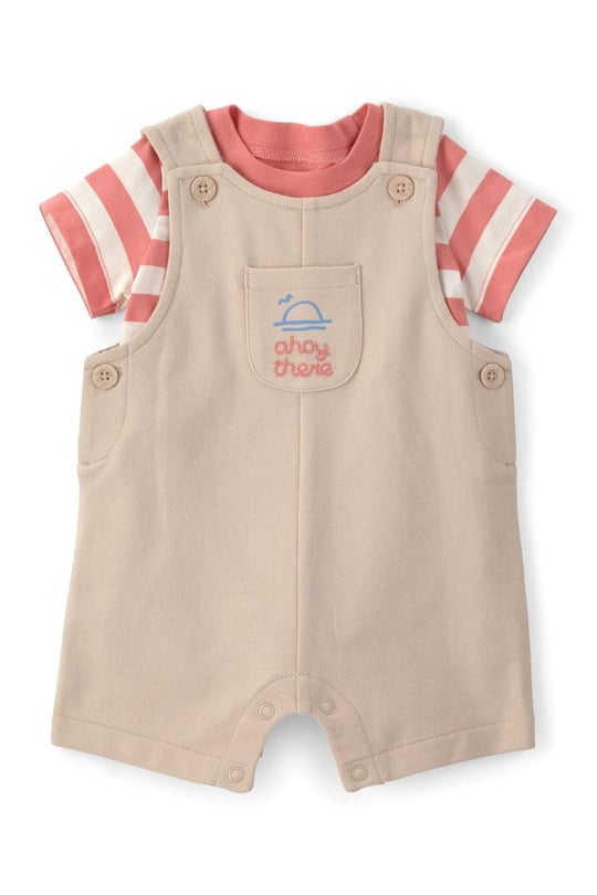 Carter's Erkek Bebek Tişört Salopet Takım Bej 1U710210