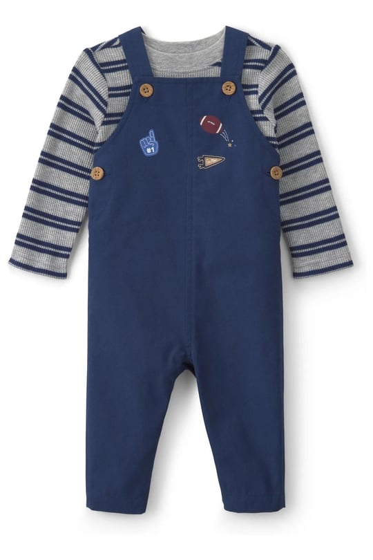 Carter's Erkek Bebek Uzun Kol Tişört Salopet Takım Lacivert 1W081410