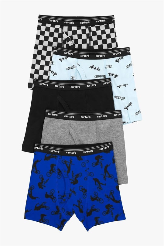 Carter's Erkek Çocuk Baskılı 5'li Boxer Set Siyah 2T728510