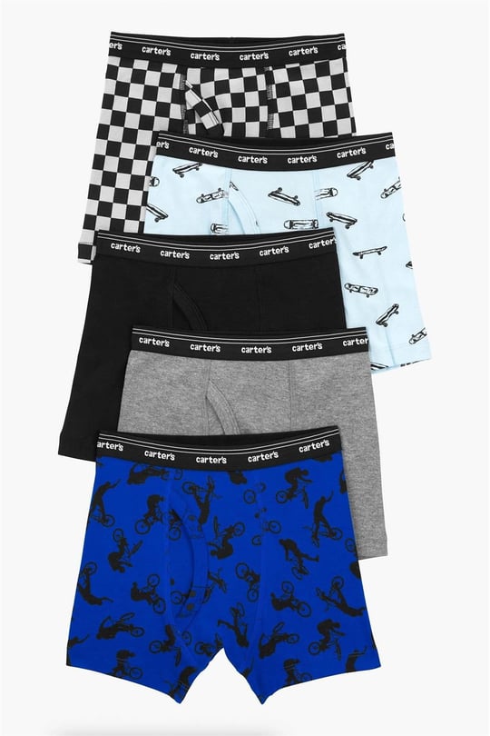 Carter's Erkek Çocuk Desenli 5'li Boxer Set Siyah 3T728610