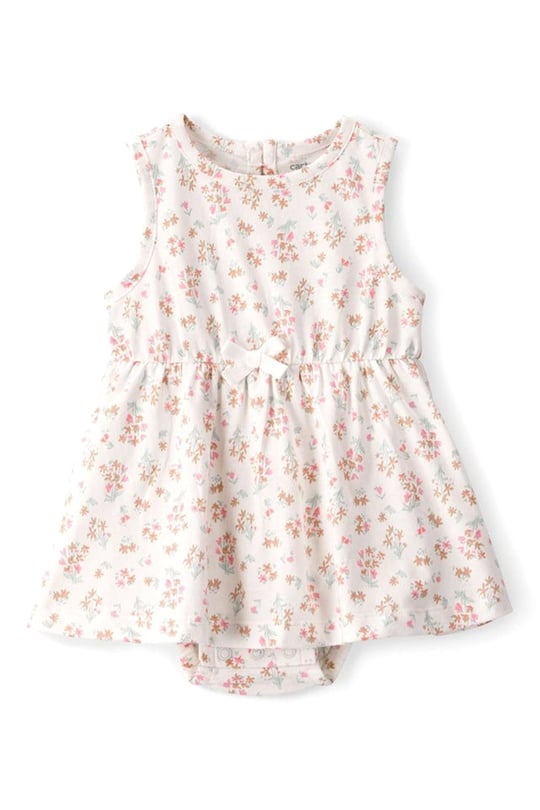 Carter's Kız Bebek Çiçekli Zıbın Elbise Krem 1U565110