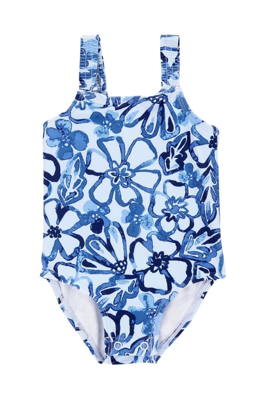 Carter's Kız Bebek Desenli Kolsuz Mayo Lacivert 1S570110