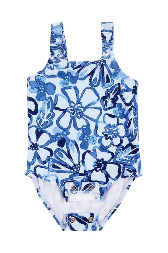 Carter's Kız Bebek Desenli Kolsuz Mayo Lacivert 1S570110
