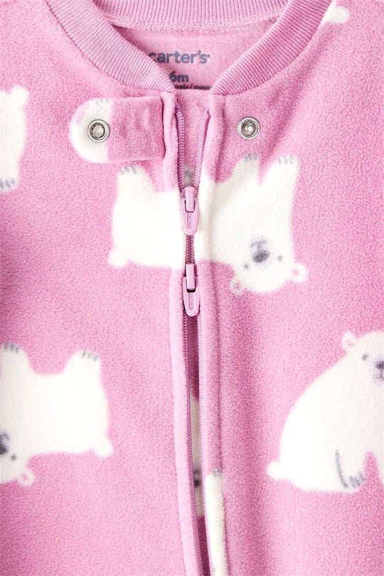 Carter's Kız Bebek Desenli Polar Tulum Pembe 1T612810