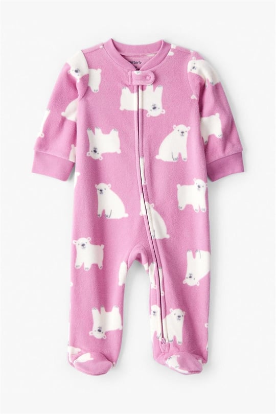 Carter's Kız Bebek Desenli Polar Tulum Pembe 1T612810