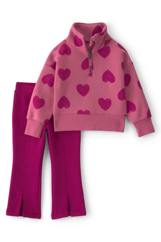 Carter's Kız Bebek Dik Yaka Sweatshirt Alt Takım Mürdüm 2V912110