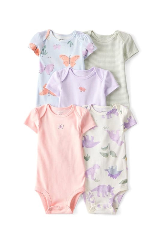 Carter's Kız Bebek Layette Kısa Kollu 5'li Body Set Renkli 1T009910