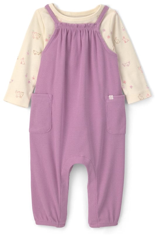 Carter's Kız Bebek Layette Uzun Kollu Tişört Salopet Takım Lila 1V405910