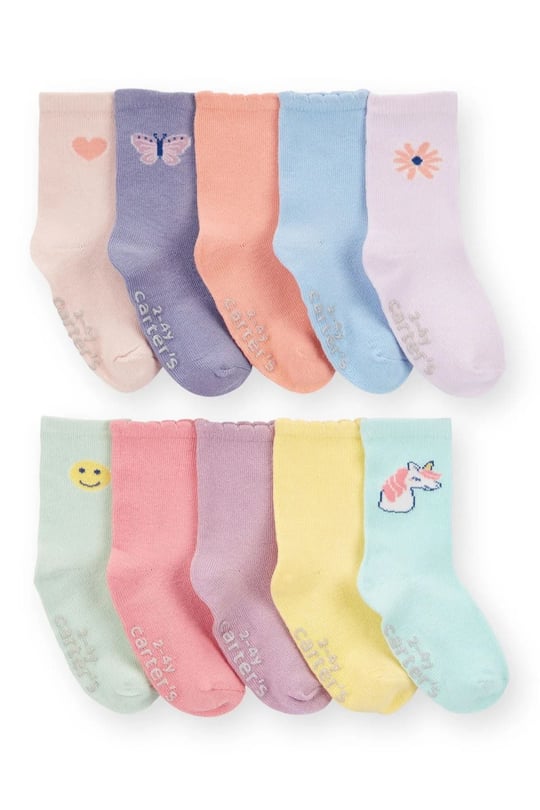 Carter's Kız Çocuk 10'lu Çorap Renkli 2T744610
