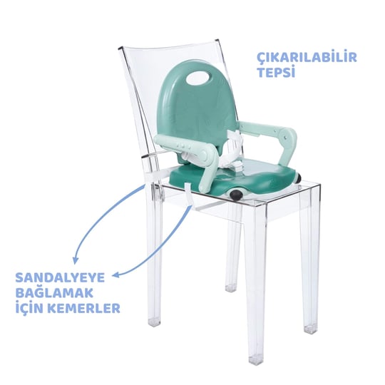 Chicco Booster Seat Pocket Snack Poppy Tur/Red Yükseltici Mama Sandalyesi
