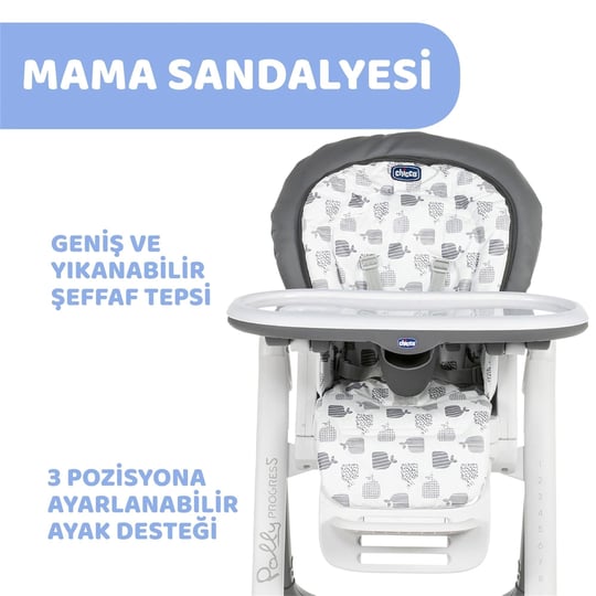 Chicco Polly Progress Mama Sandalyesi Antrasit