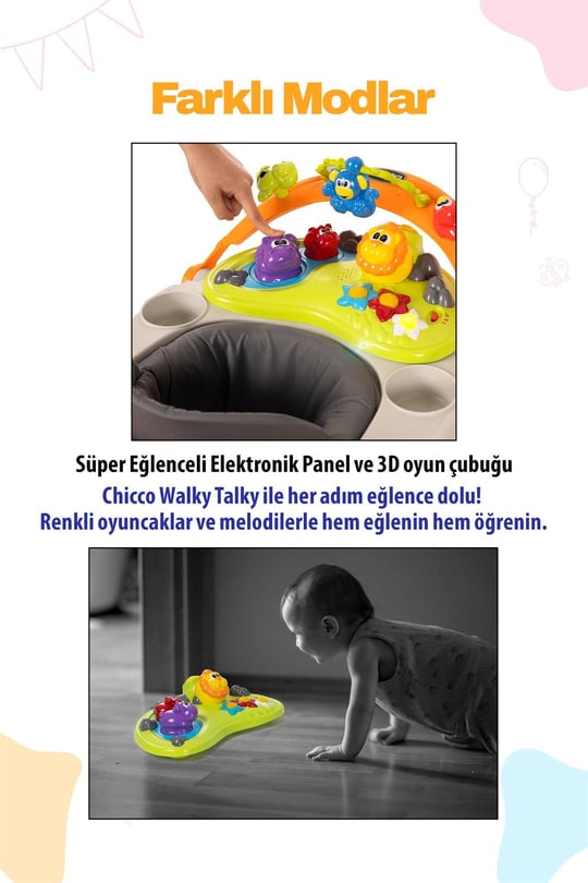 Chicco Walky Talky Baby Yürüteç Grey