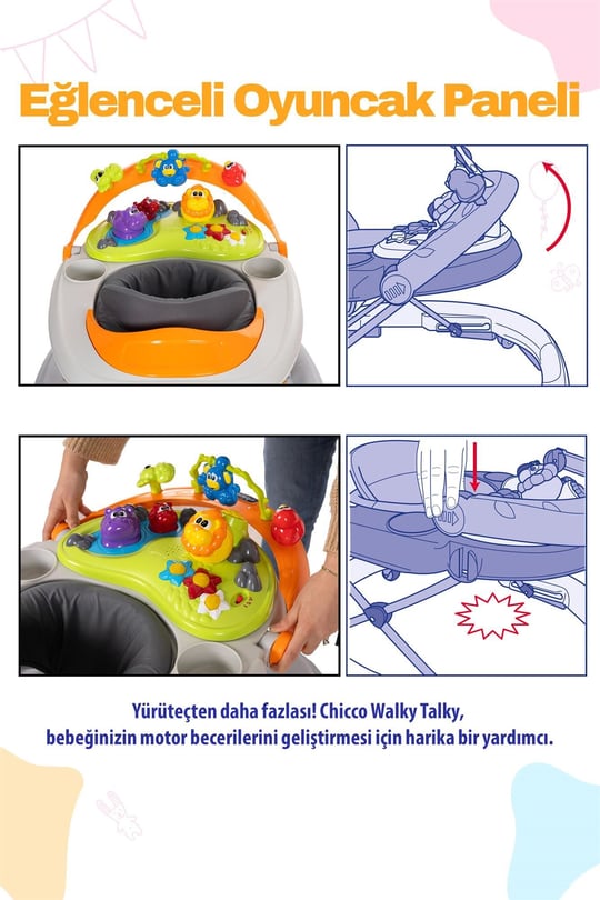 Chicco Walky Talky Baby Yürüteç Grey