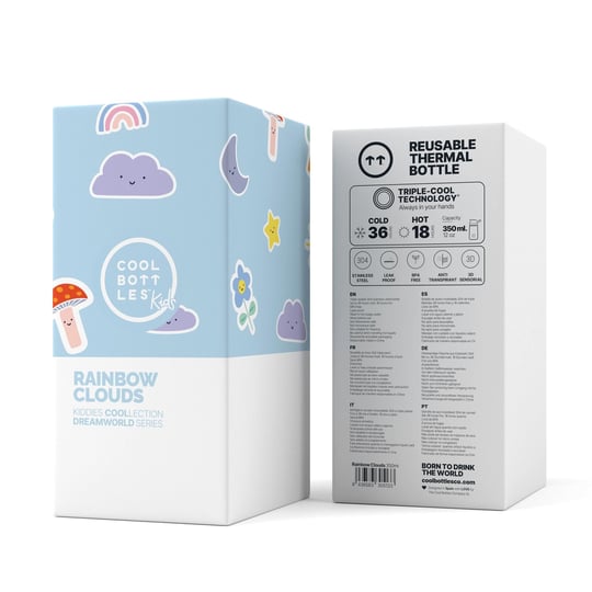 Cool Bottles The Kiddie Bottle Rainbow Clouds Pipetli Termos Suluk 350 ML