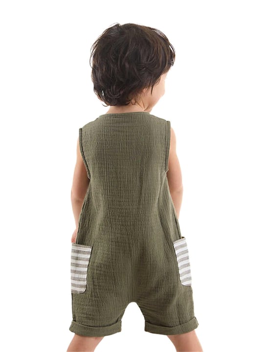 Denokids Erkek Bebek Çocuk Müslin Tulum Yeşil CFF-24Y1-063