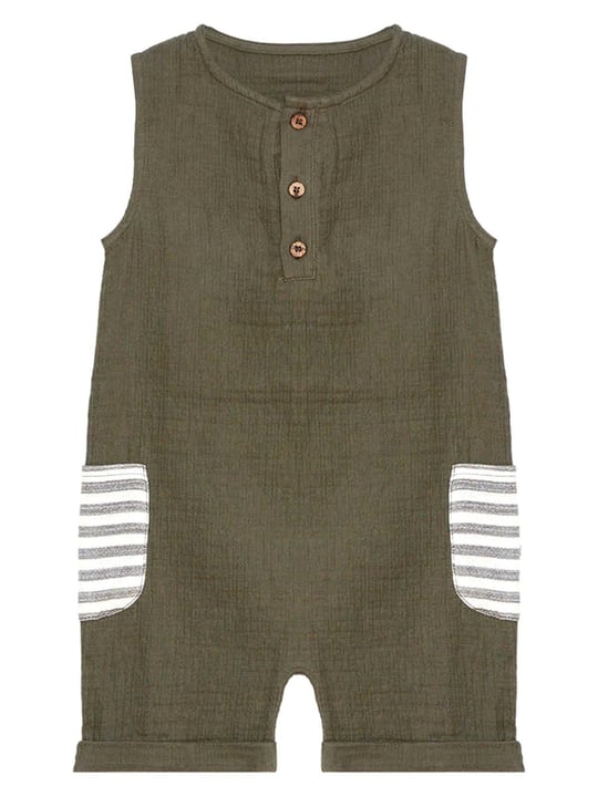 Denokids Erkek Bebek Çocuk Müslin Tulum Yeşil CFF-24Y1-063