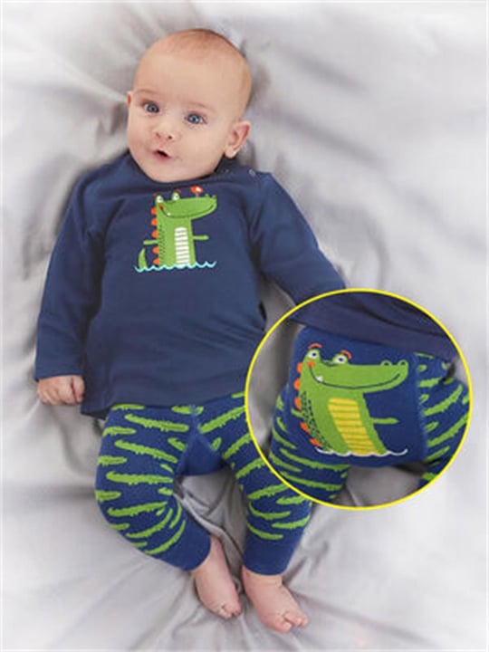 Denokids Erkek Bebek Timsah Tshirt Tayt Pantolon Takım Cff-22S1-167