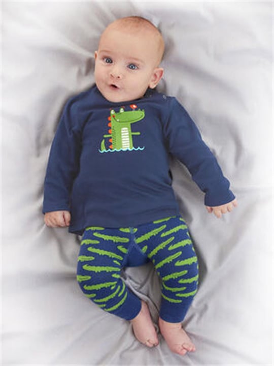 Denokids Erkek Bebek Timsah Tshirt Tayt Pantolon Takım Cff-22S1-167