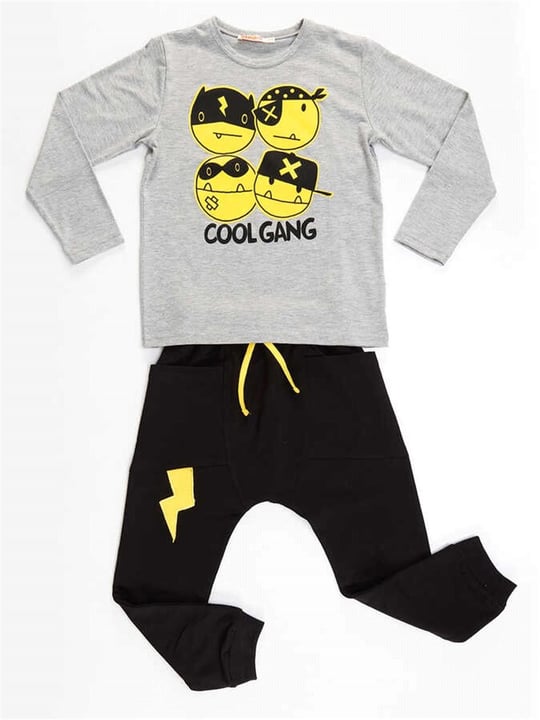 Denokids Erkek Çocuk Cool Gang T-shirt Pantolon Takım CFF-21S1-059