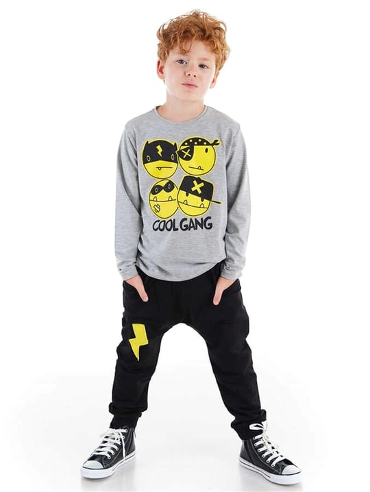 Denokids Erkek Çocuk Cool Gang T-shirt Pantolon Takım CFF-21S1-059