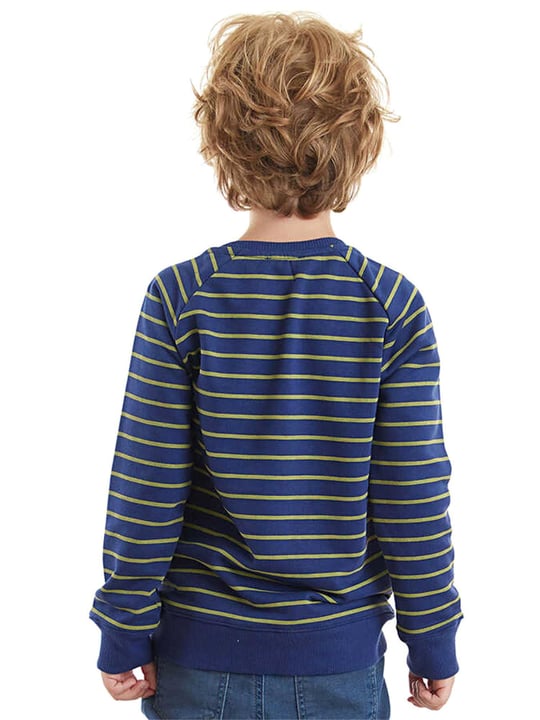 Denokids Erkek Çocuk Dino Çizgili Sweatshirt Lacivert CFF-23S1-037
