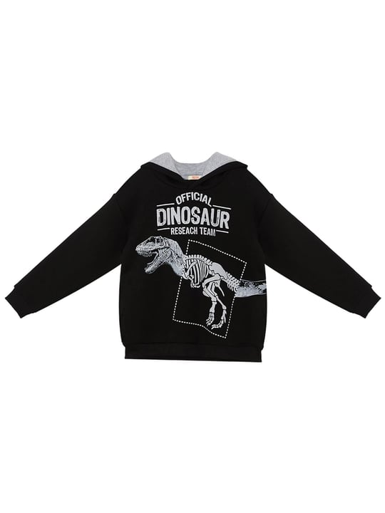 Denokids Erkek Çocuk Dino Research Sweatshirt Siyah MS-24S1-062