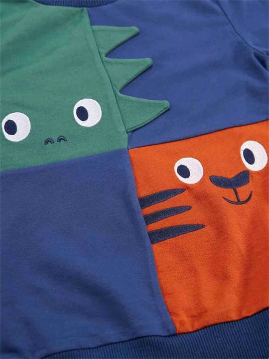 Denokids Erkek Çocuk Dino ve Tiger Sweatshirt Lacivert CFF-22K1-023