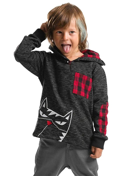 Denokids Erkek Çocuk Dog Star Kapişonlu Sweatshirt MS-18S1-104