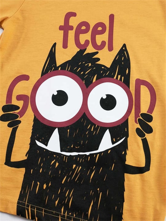 Denokids Erkek Çocuk Feel Good T-shirt Pantolon Takım CFF-21S1-057