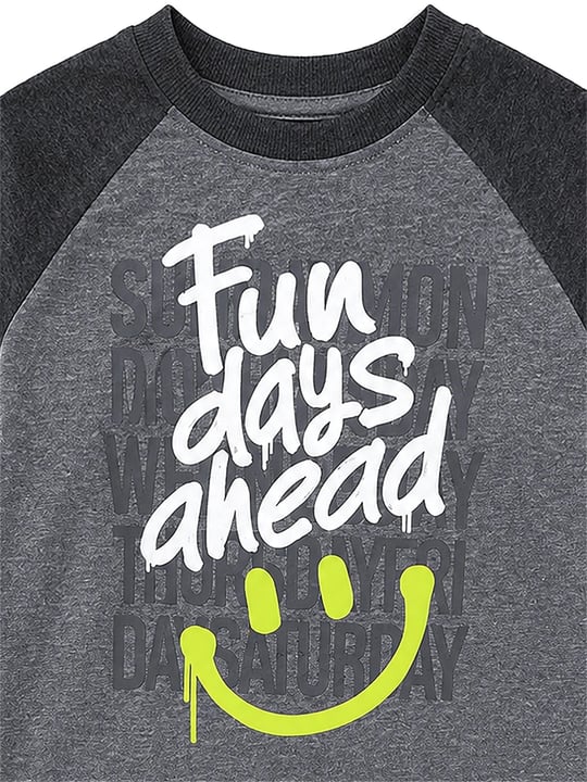 Denokids Erkek Çocuk Fun Days Çizgili Pantolon Üst Takım Antrasit CFF-26S1-021