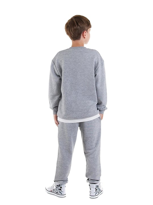 Denokids Erkek Çocuk Harfler Eşofman Takımı Gri CFF-25S1-111