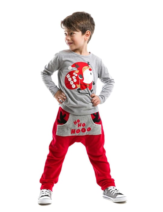 Denokids Erkek Çocuk Hoo Ho Ho Yılbaşı Takım MS-21K1-068