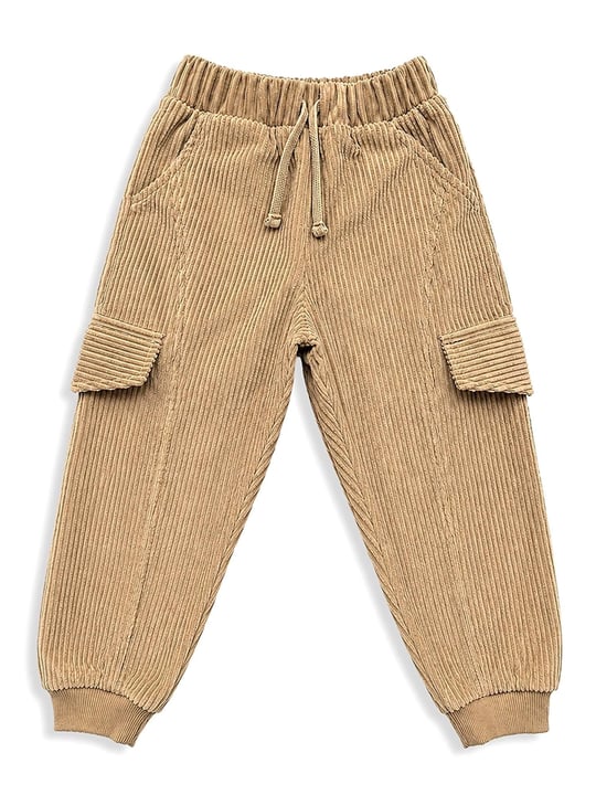 Denokids Erkek Çocuk Kadife Fitilli Kargo Pantolon Bej CFF-26S1-027