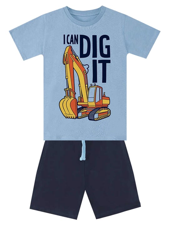 Denokids Erkek Çocuk Kepçe İşte Tişört Şort Takım MS-24Y1-030