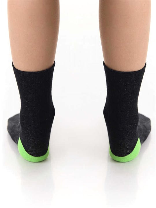 Denokids Erkek Çocuk Korsan Çizgili Soket Çorap 2 Çift Takım Siyah Beyaz MS-22S1-102