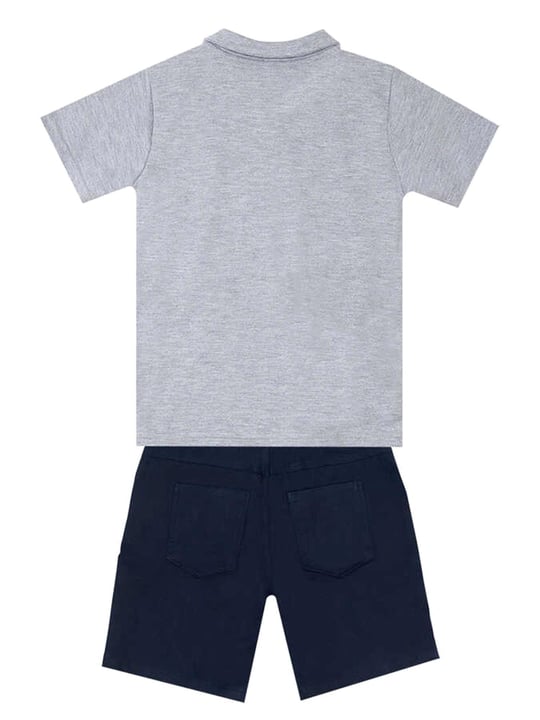 Denokids Erkek Çocuk Sharrk Polo Yaka Tişört Şort Takım MS-24Y1-034