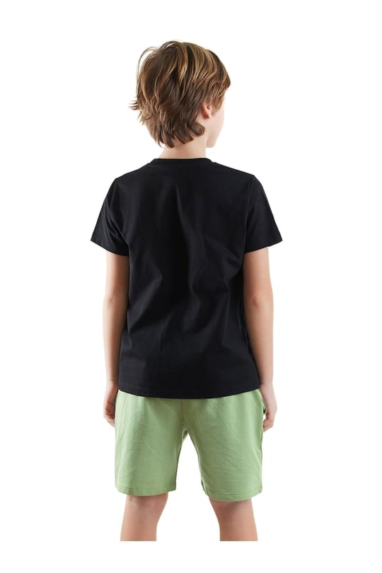 Denokids Erkek Çocuk Start Game T-shirt Şort Takım Siyah CFF-25Y1-041