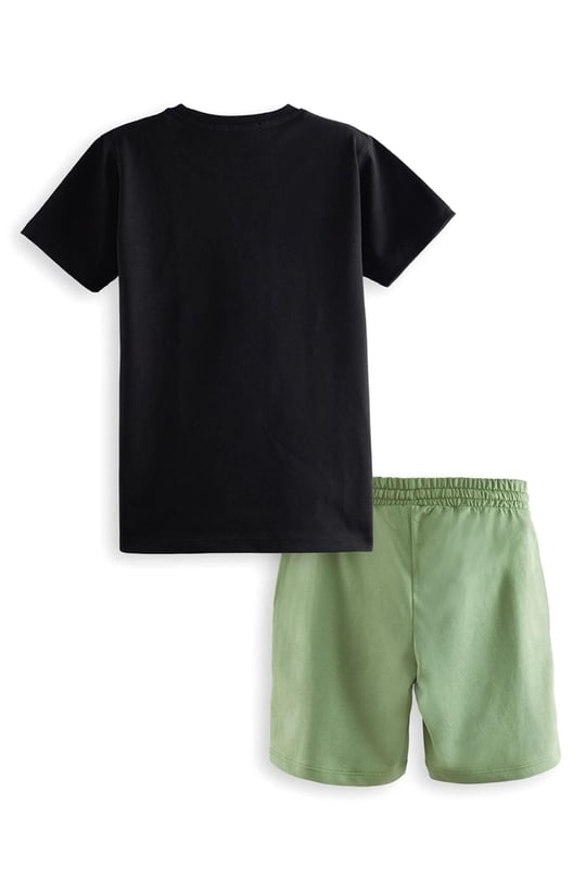 Denokids Erkek Çocuk Start Game T-shirt Şort Takım Siyah CFF-25Y1-041