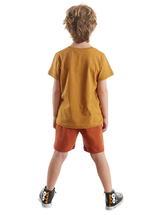 Denokids Erkek Çocuk Super Tiger T-shirt Şort Takım CFF-24Y1-031