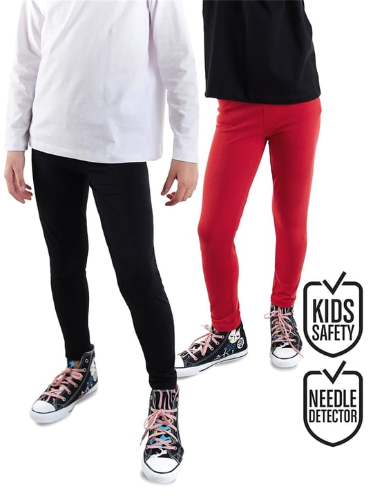 Denokids Kız Çocuk 2'li Tayt Set Siyah Kırmızı CFF-25S1-131