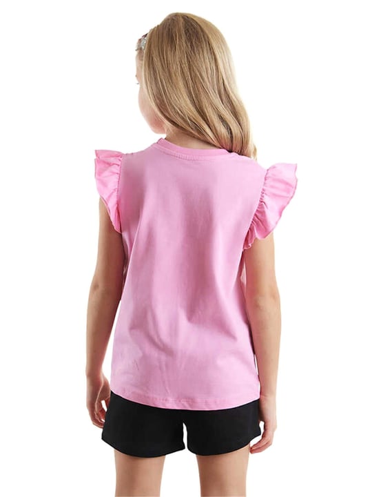 Denokids Kız Çocuk Abra Catabra Tişört Şort Takım CFF-24Y1-109