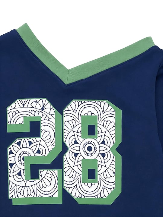 Denokids Kız Çocuk Asimetrik Yaka Eşofman Takımı Lacivert CFF-26S1-057