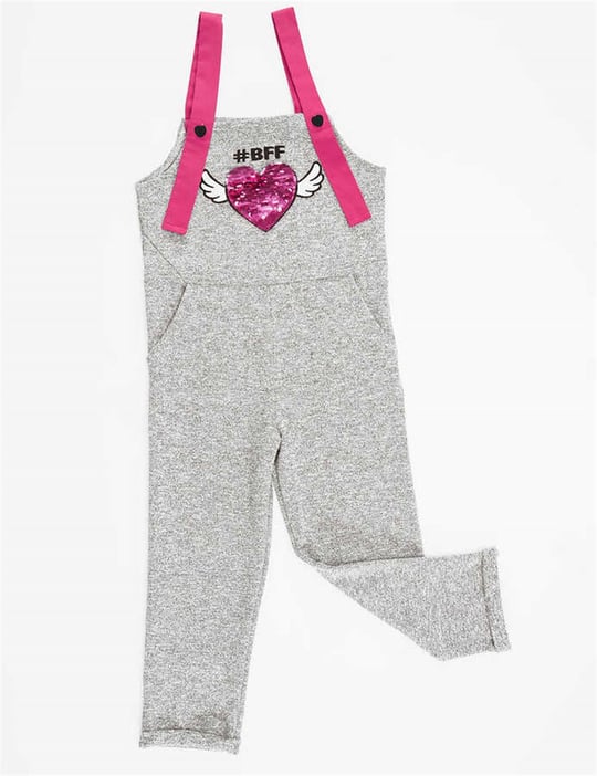 Denokids Kız Çocuk BFF Tulum Gri MS-20S1-080