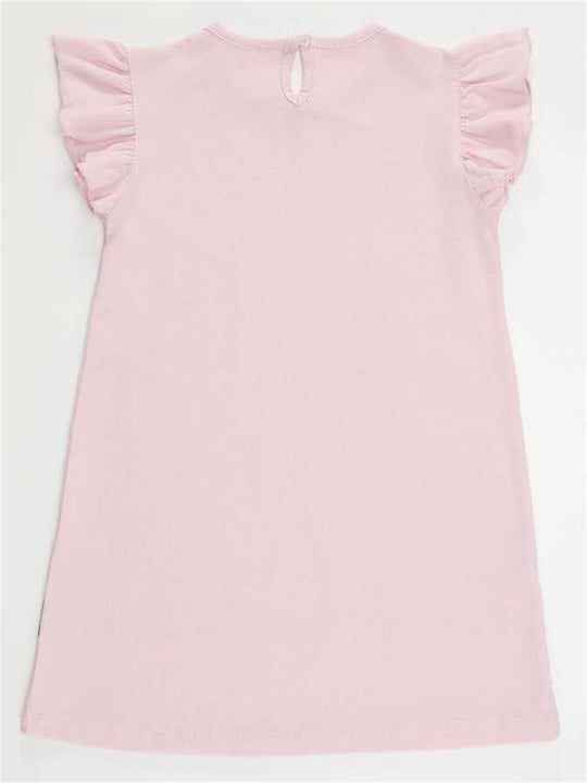 Denokids Kız Çocuk Çizgili Dostlar Elbise Pembe CFF-22Y1-031