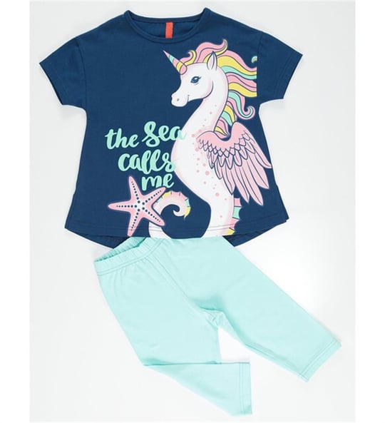 Denokids Kız Çocuk Denizaltı Unicorn Tunik Takım MS-20Y1-064